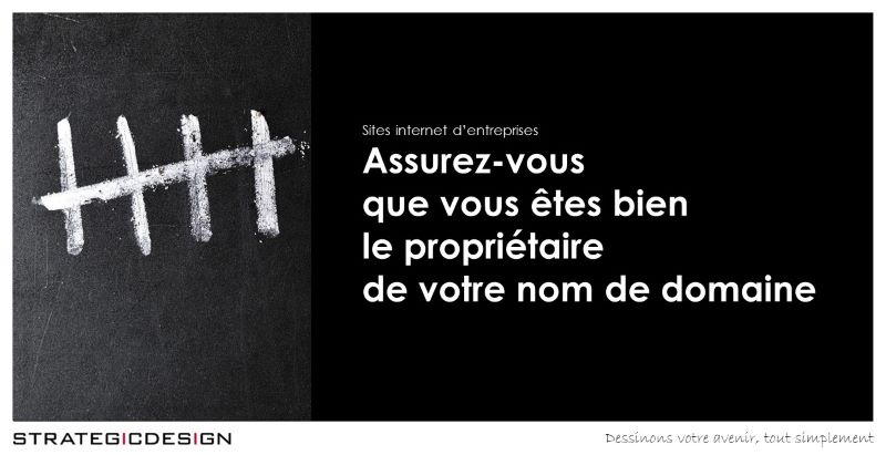 Photographie de 4 traits à la craie barré, comme ceux que font les prisonniers sur les murs de leur cellule, pour illustrer le fait qu'il est crucial d'être le prpriétaire de son nom de domaine pour ne pas être prisonnier de son prestataire