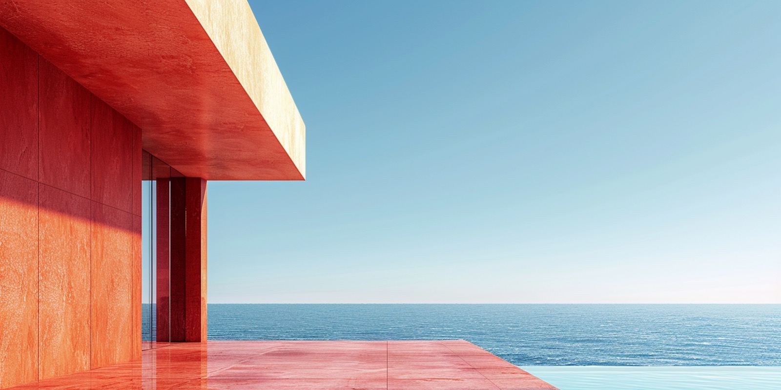 Photo d'une terrasse en marbre dominant la mer pour illustrer l'atelier de Strategic Design sur le thème "Le socle narratif : la base d'un pitch réussi"